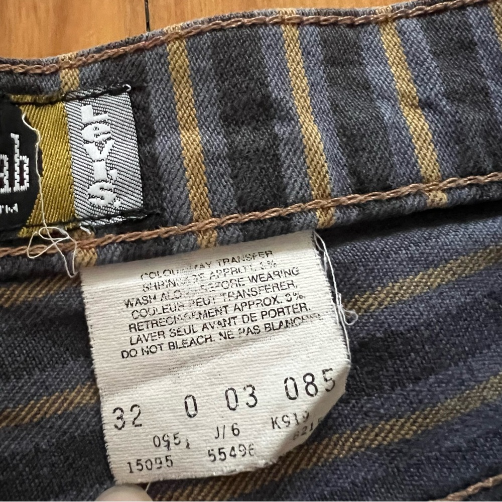 Vintage Levis‎ SilverTab Baggy Chino Shorts Mens 32 Striped 90s Y2K - Picture 5 of 15